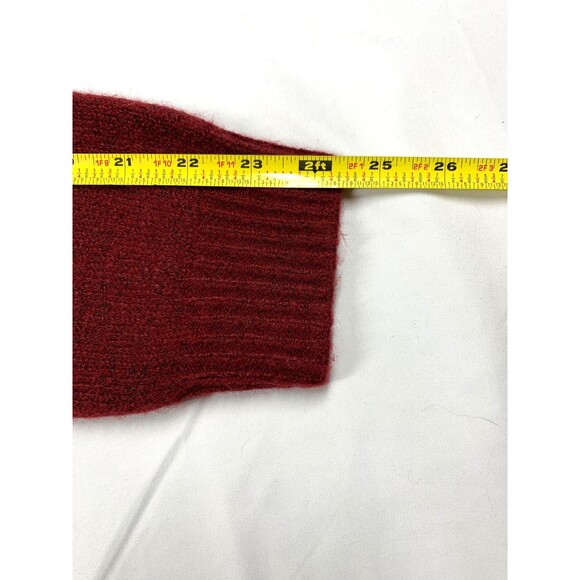 H&M Golden Button Burgundy Maroon Wool Blend Knit Cardigan Sweater Size L - Picture 6 of 7